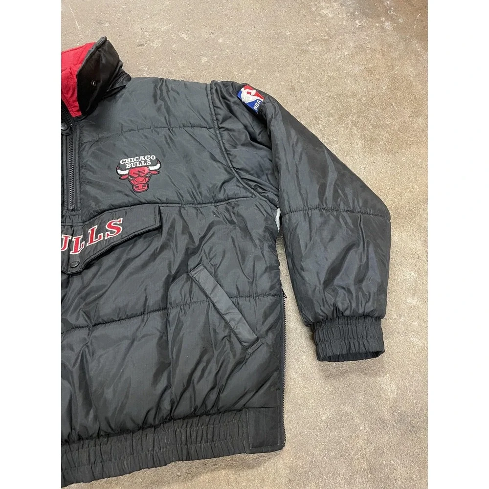 Chicago Bulls Jacket Mens XL Black Red NBA Basketball Reversible‎ PRO LAYER